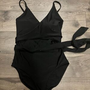 Aerie Black Wrap Swimsuit